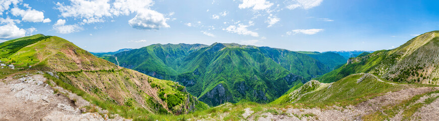 Panoramic view of the Rakitnica Canyon in Lukomir, the highest village in Bosnia-Herzegovina