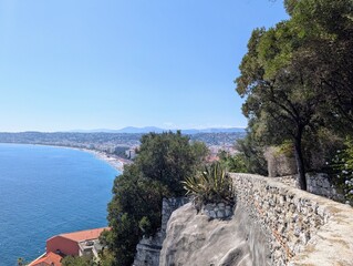 Fototapeta premium Overview of Nice from the Colline du Chateau, France - June 2025