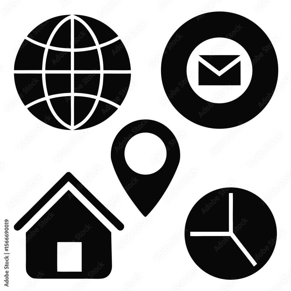 Poster a vector set of web icons depicting globe and internet symbols for global communication design