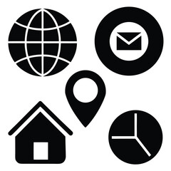 A vector set of web icons depicting globe and internet symbols for global communication design
