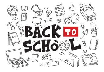 Back to school and education doodle elements