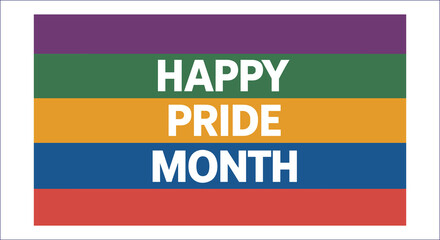 Colorful Stripes Featuring Happy Pride Month Message For Lgbtq Community Celebrations