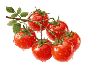 Fresh red tomatoes on the vine kitchen food bright lighting