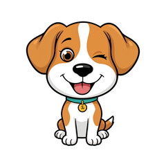 Adorable Beagle Puppy Cartoon Illustration