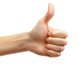 Positive gesture hand thumbs up light