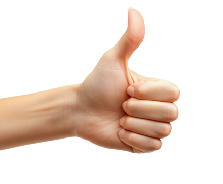 Positive gesture hand thumbs up light