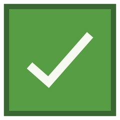 Green Check Mark Icon Vector Illustration — Symbol of Success, Approval, and Confirmation in Modern Minimalist Style