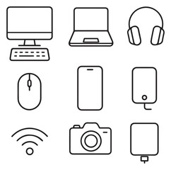 vector illustration of a set of electronic devices
