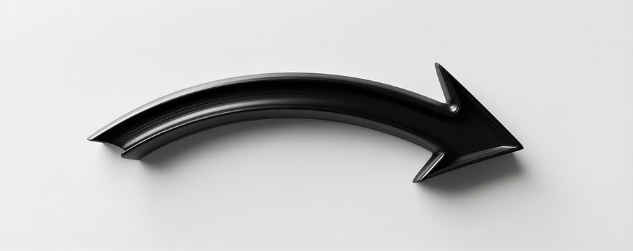 Abstract Black Curved Arrow Direction, Navigation, and Movement Concept