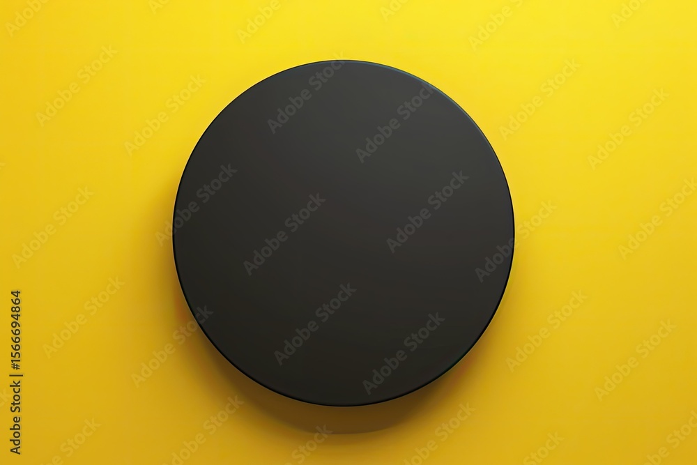 Poster clear pixel visual of black circle on a gradient yellow background