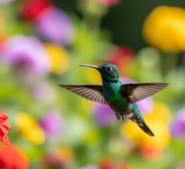 Fototapeta premium hummingbird feeding on a flower
