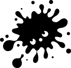 Black ink blot vector illustration featuring a splashing liquid paint design