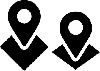 This vector set features map pointer icons, perfect for illustrating location, navigation, and travel points with various symbols and signs