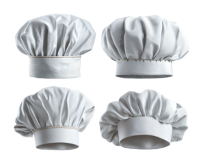 Chef hats displayed in a culinary professional environment