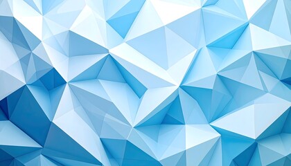 Fototapeta premium Geometric low-poly ice blue abstract texture, crystalline background