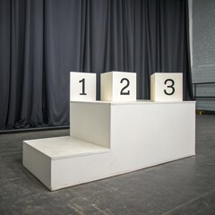 award podium on grey background