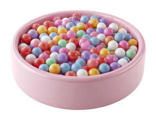 Colorful ball pit fun for kids playroom top view