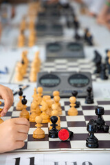 Young players in a chess competition