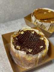 Gourmet Burnt Basque Cheesecakes with Chocolate Drizzle