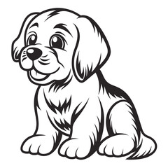 Fototapeta premium Adorable Puppy Sitting With Happy Expression 