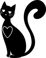 black cat with heart