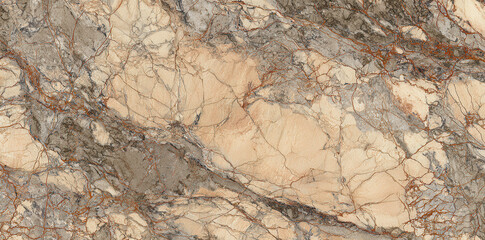 Ultra-realistic beige marble with gray and brown veins for seamless wall and floor applications