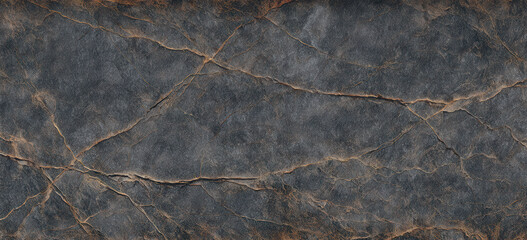 Captivating dark gray stone with intricate brown veins creating a striking natural pattern perfect for artistic textures