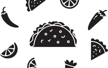tacos icon, tacos silhouette vector illustration-simple silhouette illustration of tacos, perfect for tacos logos and icons