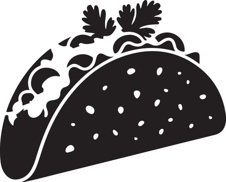 black taco with cilantro, food clip art preview