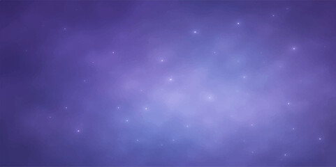 Abstract blue starry sky with cosmic light and nebulae