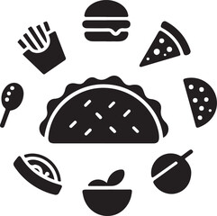 tacos icon, tacos silhouette vector illustration-simple silhouette illustration of tacos, perfect for tacos logos and icons
