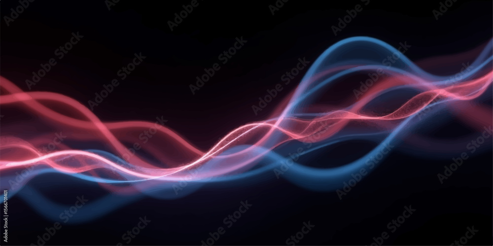 Poster abstract blue light smoke background with dynamic lines and fractal design