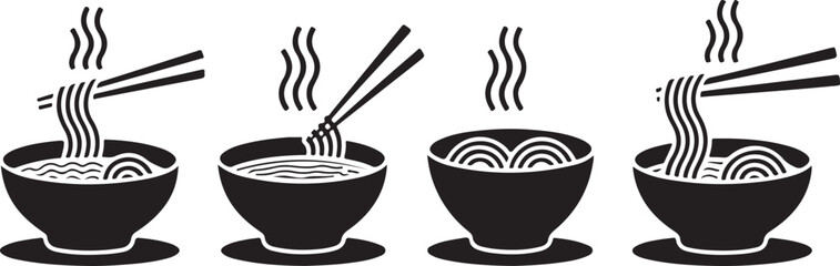 Noodles (including ramen, udon, and pho) silhouette
