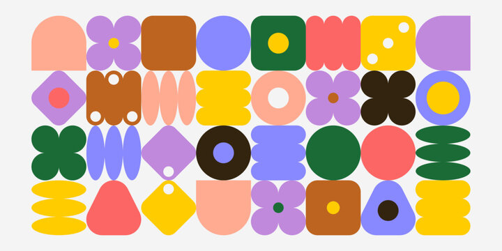 Playful abstract shapes pattern