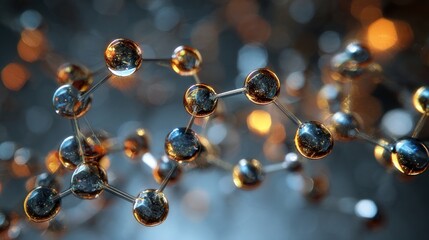 Molecular structure abstract 3 d rendering of atoms and bonds