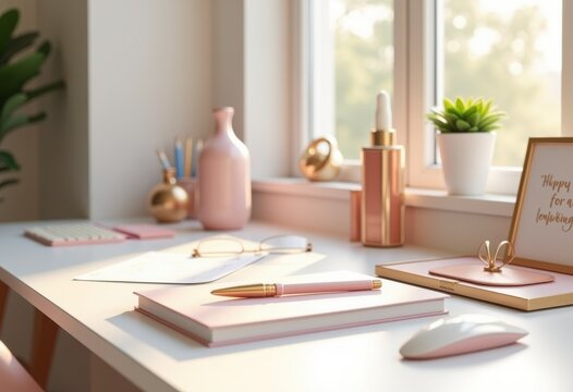 chic stylish desk essentials empowering women workplace featuring elegant office supplies accessories, female, style, decor, organization, journal
