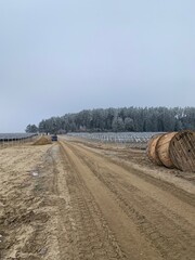 tractor on the field