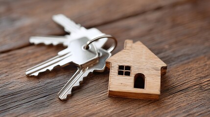 Des cl&eacute;s de maison sur une table pour un cr&eacute;dit immobilier ou une location