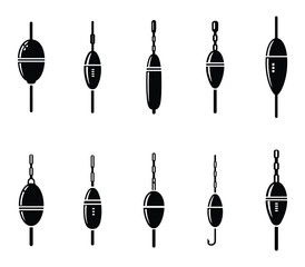 Vector illustration of fishing floats and bobbers isolated on white background. © Nazmul