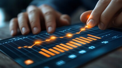 innovative financial data analysis with digital graphs and market trends