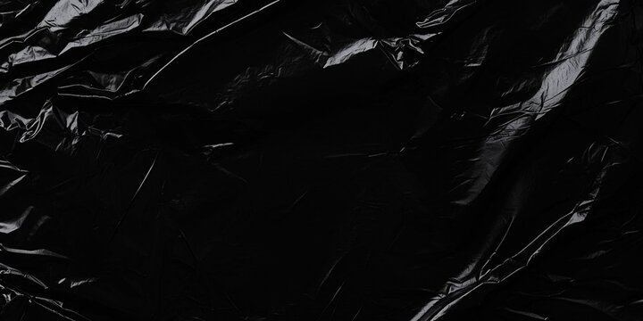 Plastic Wrap Stock Image In Black Background