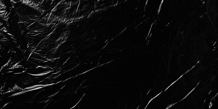 Plastic Wrap Stock Image In Black Background