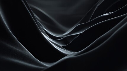 Obraz premium Dark fabric texture abstract waves flowing drape smooth surface