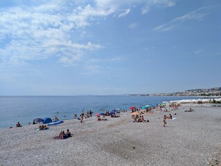 The Mediterranean Sea in Nice, France - June 2025