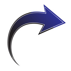 Curved Arrow Icon &ndash; Vector Direction Symbol Isolated on Transparent Background for UI and Web Design

