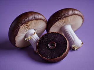 Fresh Wood Blewit Mushrooms, High Resolution