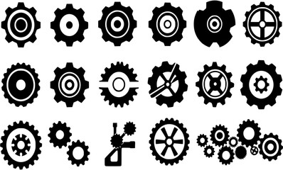 Gear icon vector set. clockwork illustration sign collection. Mechanics symbol.
