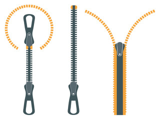 Zipper vector silhouette. Zipper icon vector silhouette  illustration  on white background. Zipper pattern collection