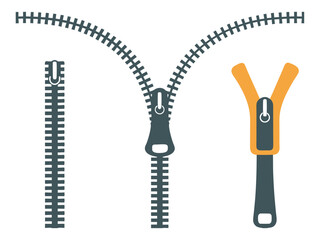 Zipper vector silhouette. Zipper icon vector silhouette  illustration  on white background. Zipper pattern collection
