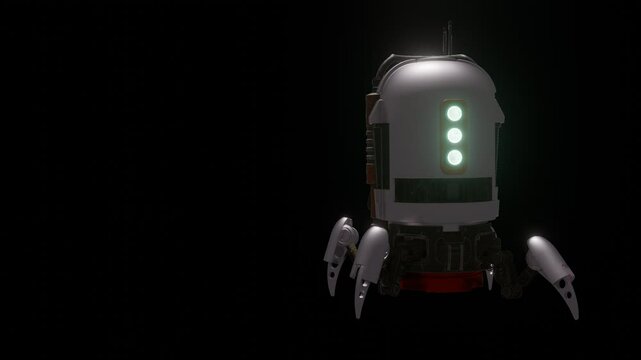 walking robot in transparent background. PNG
